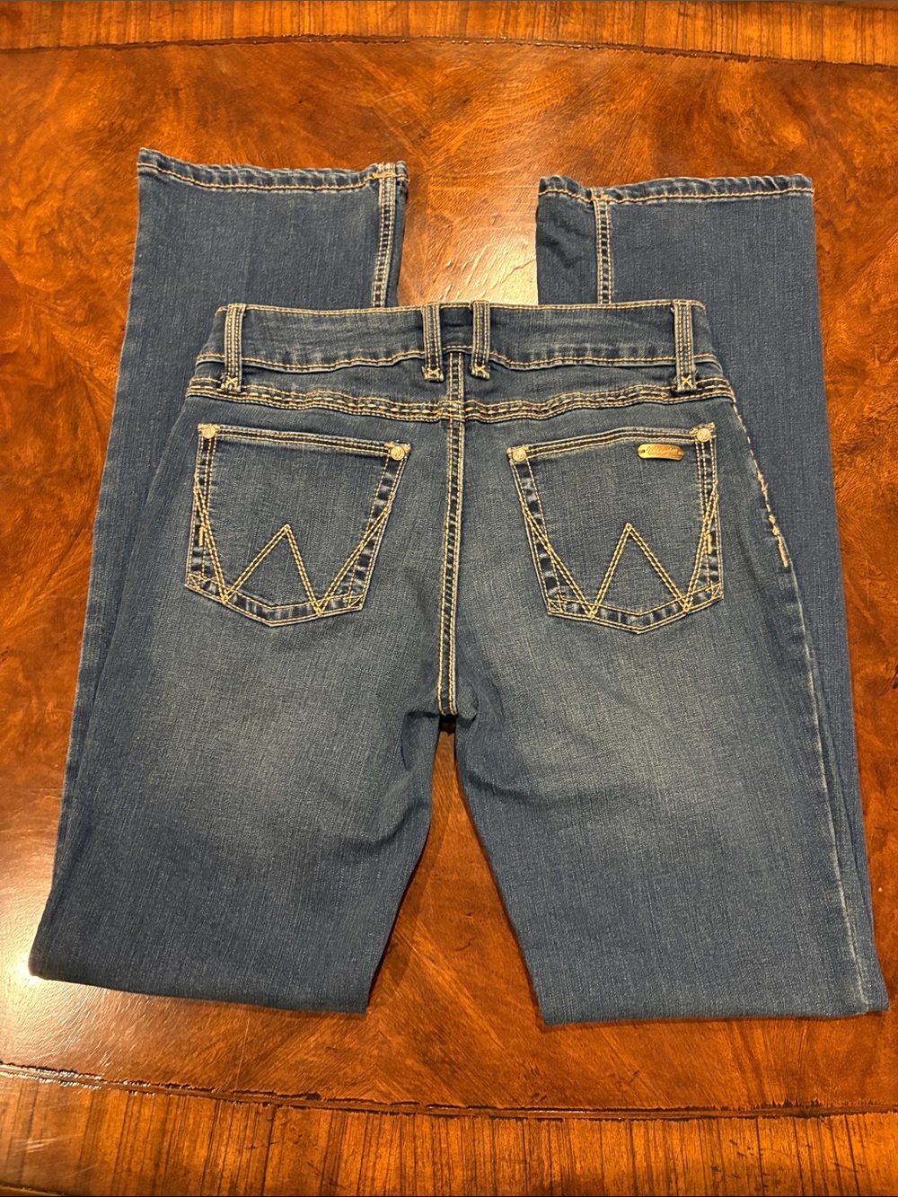 Wrangler Blue Bootcut Leg Jeans 7/8x 32 midrise